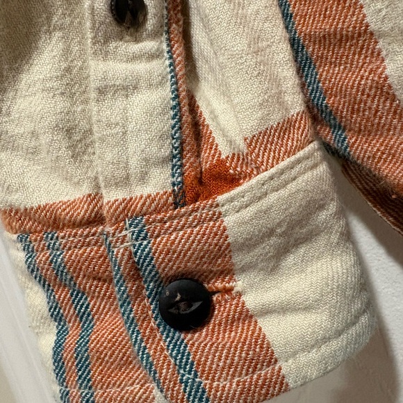 Freenote cloth Casual Plaid Button Down Shirt - Orange and Cream - Picture 6 of 7